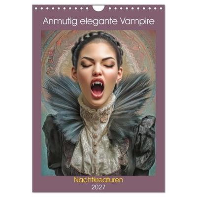 Anmutig elegante Vampire - Nachtkreaturen (Wandkalender 2027 DIN A4 hoch), CALVENDO Monatskalender
