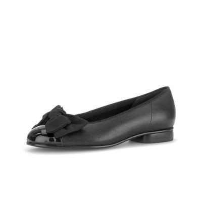 Ballerina GABOR "Eleganter Ballerina", Damen, Gr. 42,5, schwarz, Schuhe Ballerina