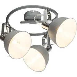 Decken Strahler Lampen Rondelle Chrom Grau bewegliche Spots Wohn Zimmer Beleuchtung