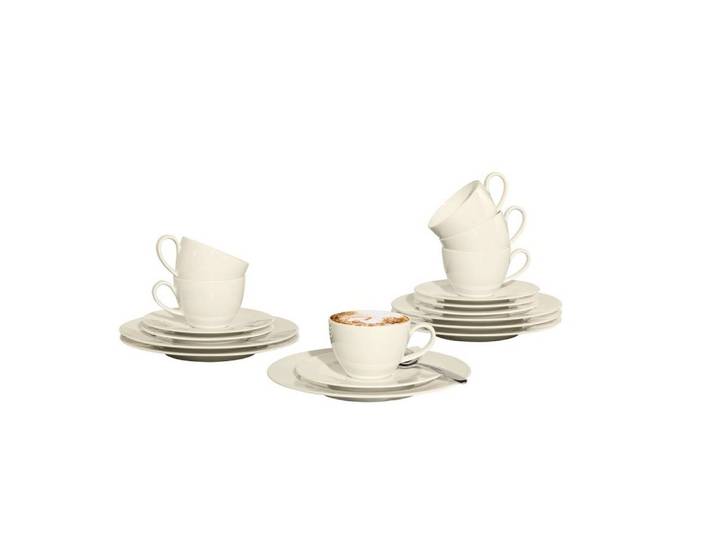 Seltmann Weiden Kaffeeservice Seltmann Weiden Zoè fine diamond uni Kaffeeservice 18 tlg., Porzellan