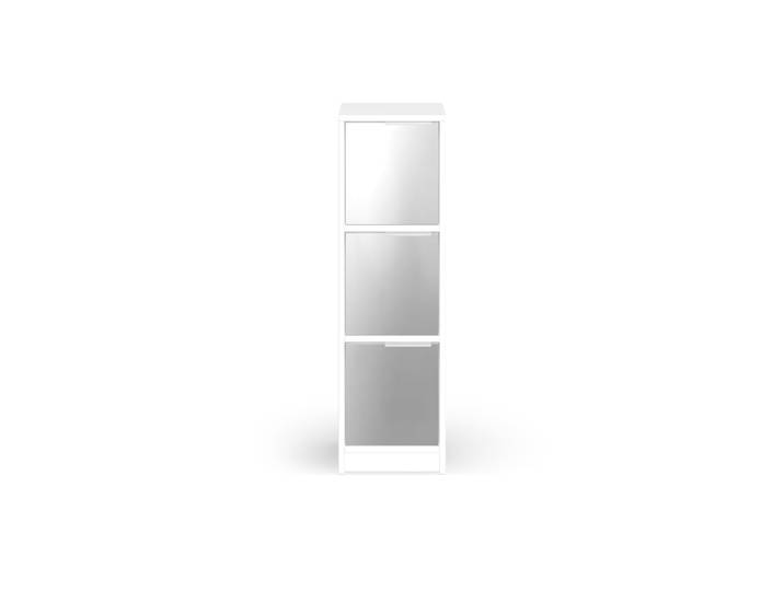 Regal mit Spiegeltüren MDF Beschichtet MDF Weiß matt