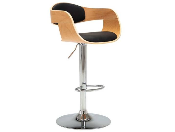 SOLDES d'Automne Tabouret de bar - Tabouret Haut pour Bar-Cuisine - Noir Bois courbé et similicuir - 49.5x50.5x108cm 766