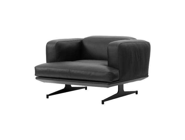 &Tradition Fauteuil Inland AV21 Noble cuir noir - noir chaud