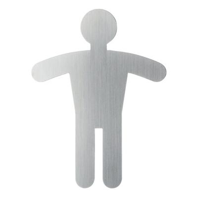 WC-Piktogramm, Herren, Edelstahl - 91x120 mm