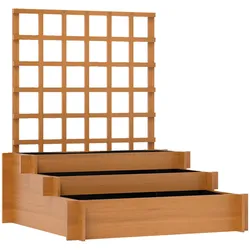 HOCHBEET-MIT-RANKGITTER Tannenholz Braun