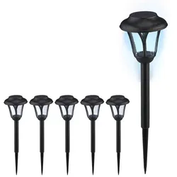 Relaxdays Solarlampen im Set Schwarz,Transparent