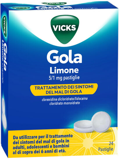 Procter & Gamble Vicks Gola Limone 24 Pastiglie 5/1mg