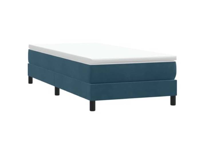 KTHLBRH Boxspringbett ohne Matratze, dunkelblau, 80 x 220 cm, Samt Lattenrost inklusive, stabile Beine, weicher Stoff, einfache Montage