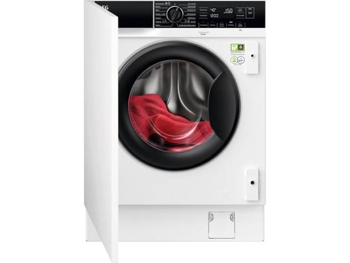 AEG Einbauwaschmaschine 8 kg, Serie 8000 PowerCare - Faserschonend Sauber in nur 59 Min. bei 30 °C, A, Dampf-Programm – Weniger Bügel, Leise, Mengenautomatik, Nachlegefunktion, 1400 U/min, LR8BI7480