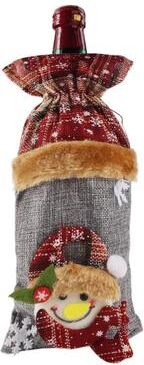Uplift Treasures Christmas Wine Bottle Cover Set With Santa And Snowman Design n