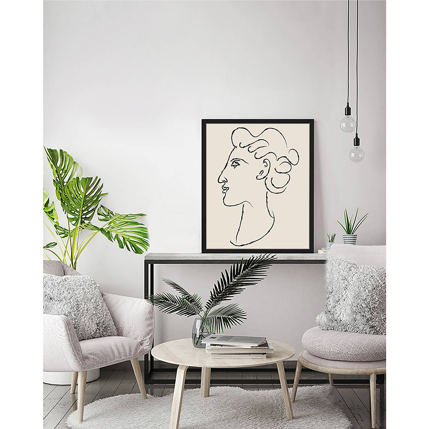 home24 Portrait Inspired By Matisse Lijst - Zwart - Massief beukenhout - 53 x 63 cm