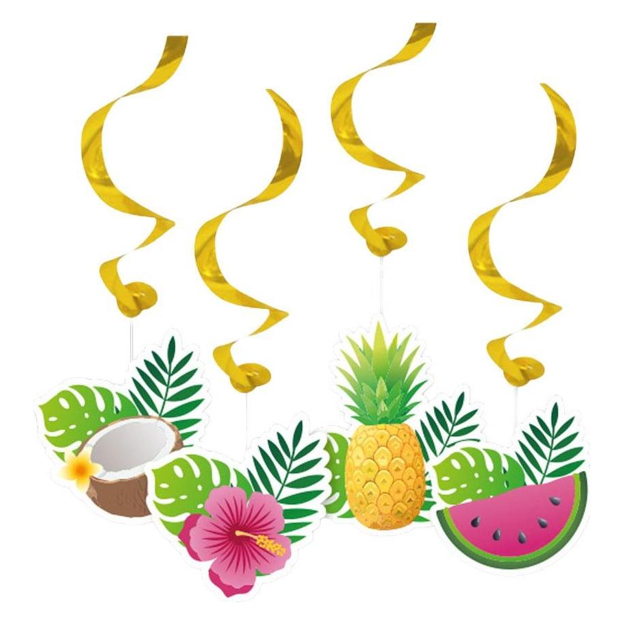 Globos Europe Hängende Dekorationswirbel Aloha - 4 Stück. (4 Stk.) (70690895)