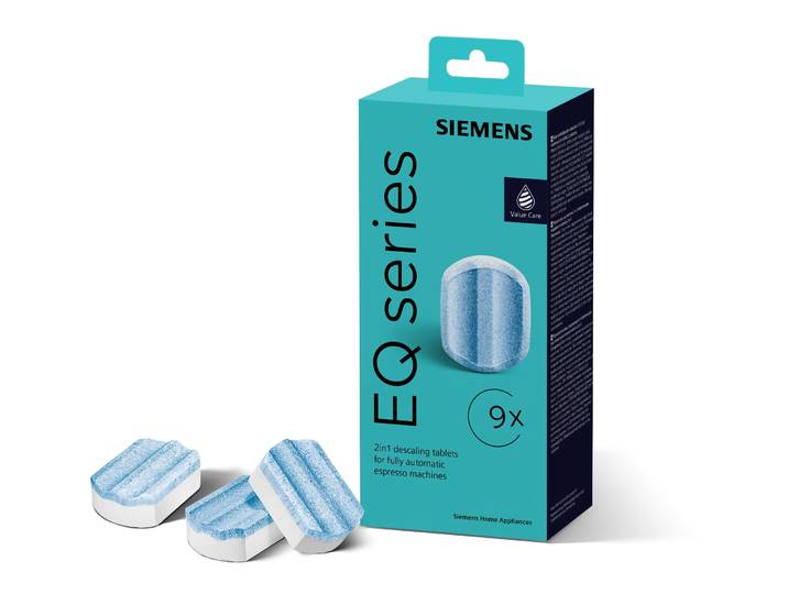 SIEMENS Entkalker TZ80032A , weiß, 9 Stk., Reinigungsmittel, Entkalkungstabletten für Kaffeevollautomaten, Entkalker
