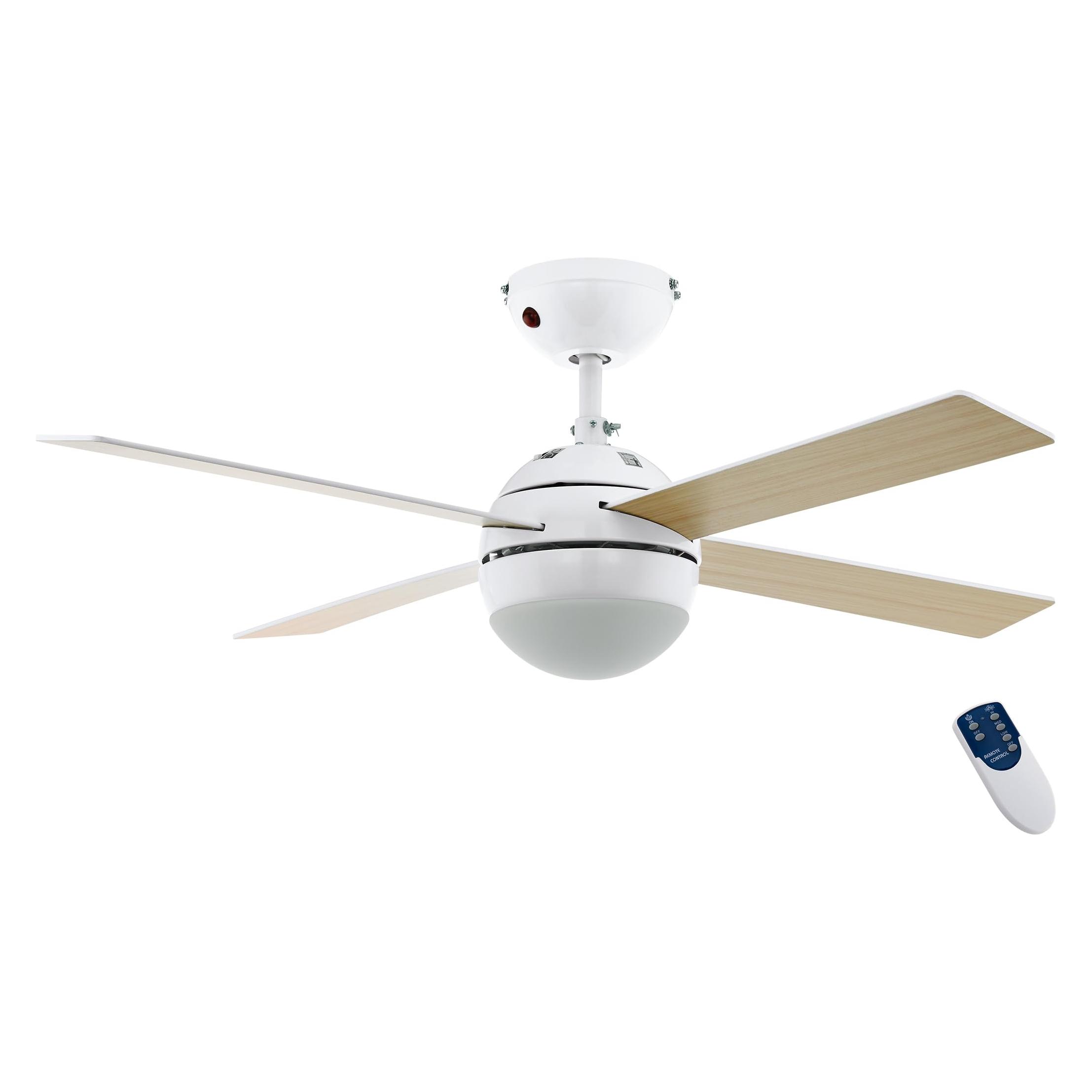 EGLO Deckenventilator Weiss, mit Fernbedienung, 4 Flügel (60081309)