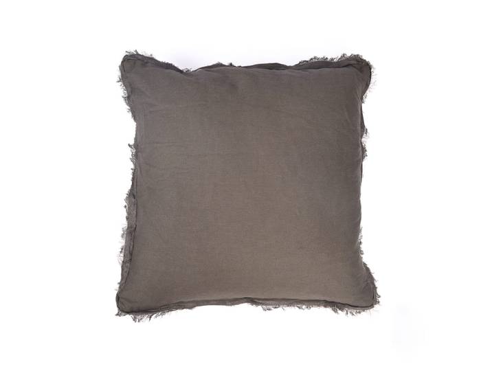 Housse de coussin en lin gris 50x50x2cm