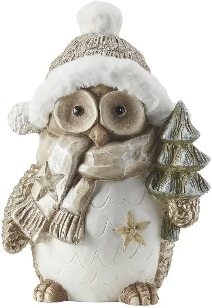 HOME STORY LED Wintereule   ¦ braun ¦ Magnesia,Kunststoff,Polyester ¦ Maße (cm):