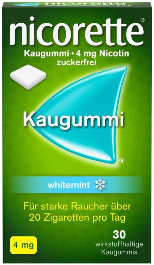 Nicorette 4mg Nikotinkaugummi whitemint zur Rauchentwöhnung