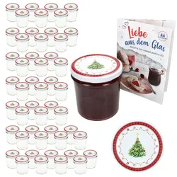 50er Set Sturzglas 350ml Einmachglas + TO-Deckel 82 Weihnachtstraum + Heft
