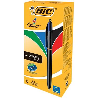 BIC Kugelschreiber 4 Colours PRO 0.4mm, 12er Set