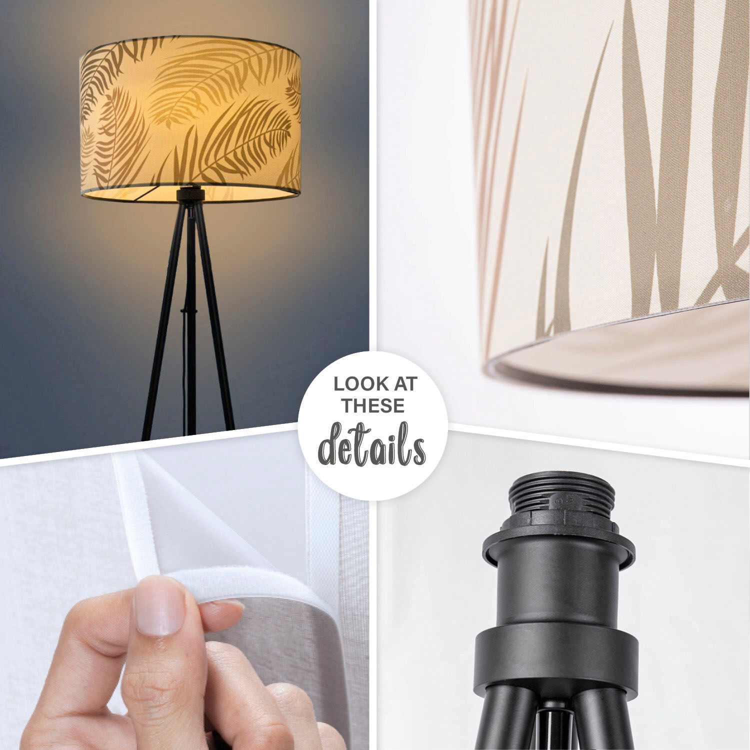 PACO HOME Stehlampe "Trina Kuba", schwarz, H: 148,5cm, Leuchten, Wohnzimmer Kinderzimmer Lampenschirm Zimmer Deko Schlafzimmer Palme, Stehlampe