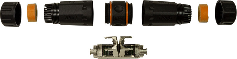 LogiLink Professionele NP0082 Kabelconnector, Cat.6A / Cat.7, zwart