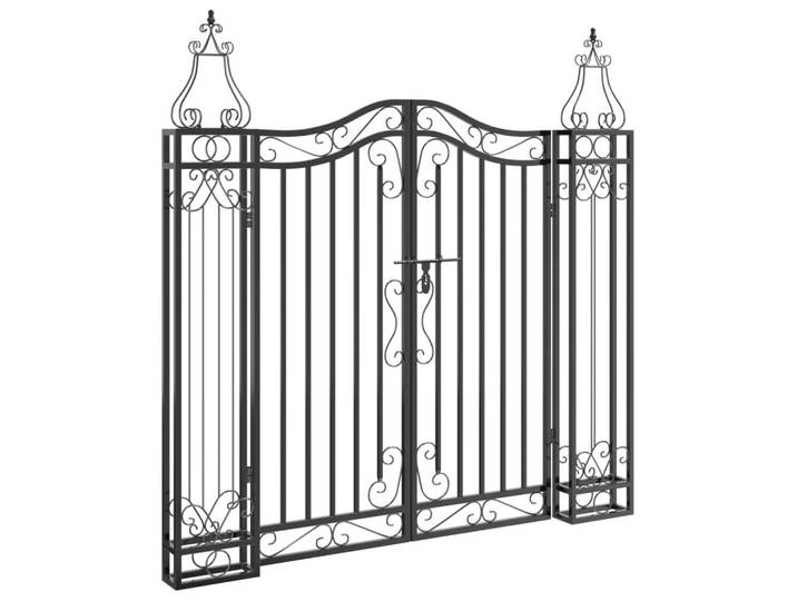 vidaXL Gartentor Schwarz 121/8/100 Cm Schmiedeeisen, Metall, 8x120 cm, Gartenzubehör