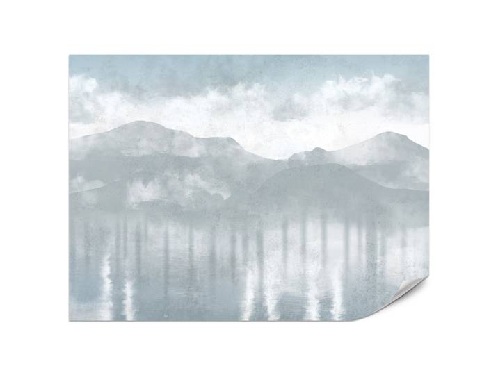 FOTOTAPETE Neblige blaue Landschaft Berge 200x140