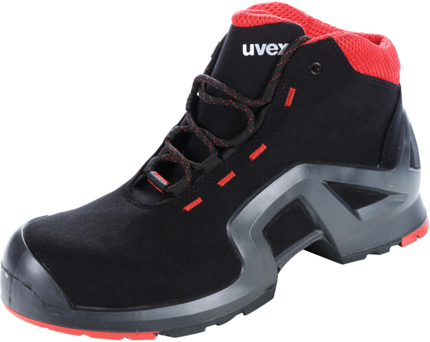 uvex Schnürstiefel schwarz/rot uvex 1 x-tended support, S3, EU-Schuhgröße: 45 (8517245)