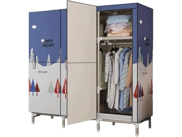 LoiYtrd Stahl-Kleiderschrank, platzsparend, tragbar, Heimmode(B,51in)