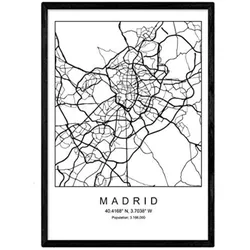 POSTER Madrid Nordischen Stil A4 Rahmenlos