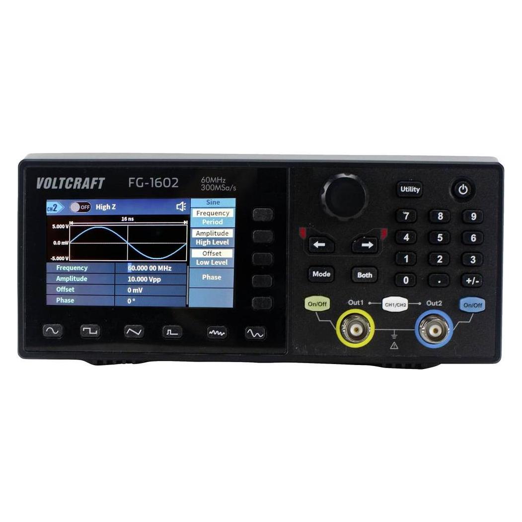 Voltcraft FG-1602 Funktionsgenerator netzbetrieben 1 µHz - 60MHz 2-Kanal Arbiträr (VC-13082815)