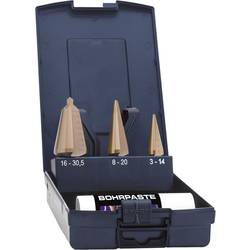 Exact 50105 Blechschälbohrersatz 3-30mm HSS TiN plus HSS Schälbohrer-Set 3teilig TiN 3-Flächenschaft 1 Set