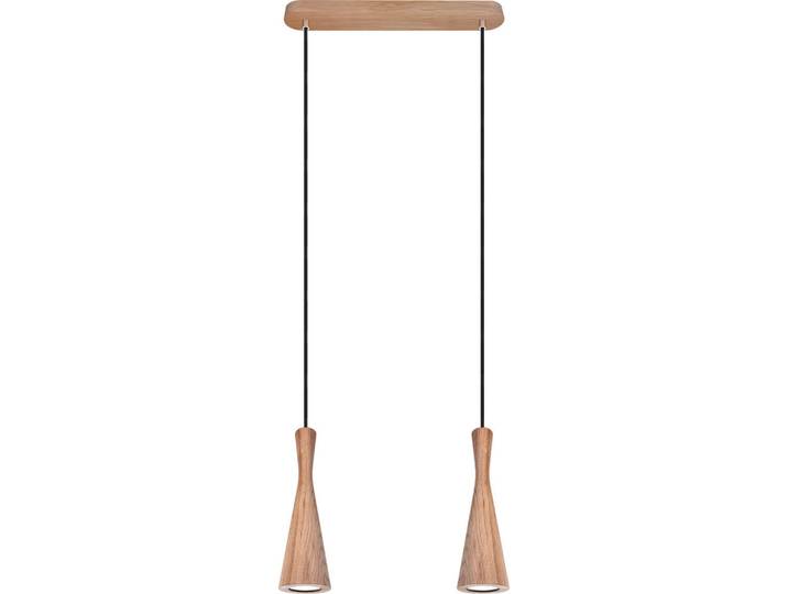 Pendelleuchte Vegas, Eichefarben, Holz, Eiche, 2.5x150x37 cm, Lampen & Leuchten, Innenbeleuchtung, Hängeleuchten, Pendelleuchten