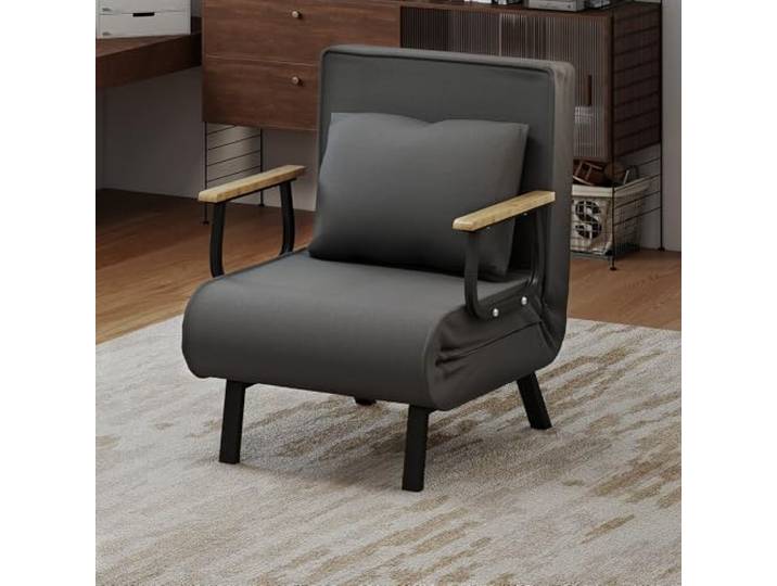 Fabulcozy Schlafsessel 4 in 1 mit Bettfunktion Schlafsofa, Sessel mit Schlaffunktion, Sesse Leinen klappbar Schlafsessel 100 kg Load Capacity Leinen Klappsessel(Grau)