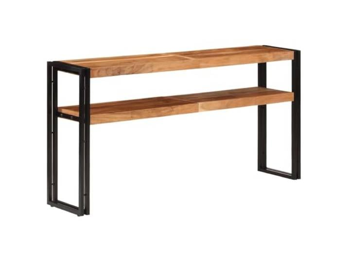 Konsolentisch aus Massivholz Akazien, 150x30x75 cm Zwei Ebenen, Eisenkonstruktion, Maserung, stabil, für Wohnzimmer und Flur