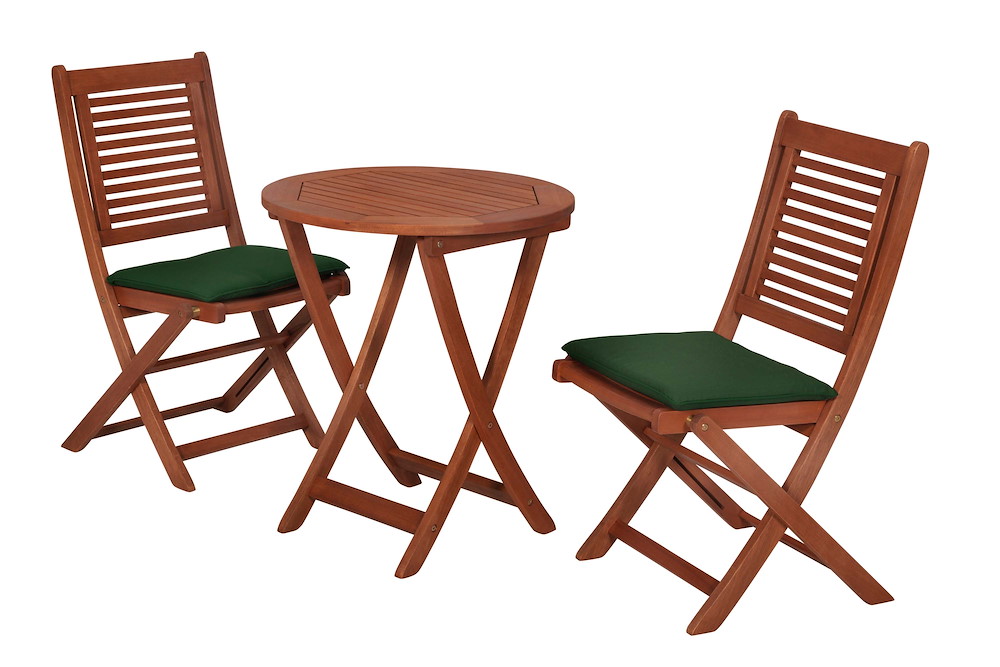 MERXXHANDELS Cordoba Set 5tlg Eucalyptus Klapptisch, 70 x 70 cm 16980358