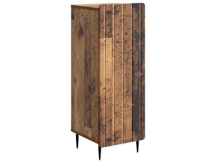 TEKGHUT Sideboard Altholz 34,5 x 33 x 92 cm Holzwerkstoff Stabile Stahlbeine, 90°-Pendeltür, verstellbare Regale, pflegeleichte Oberfläche, minimalistisches Design