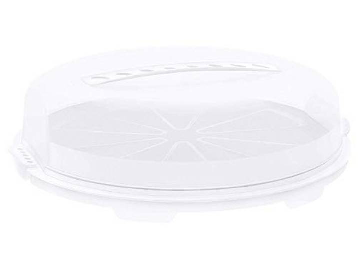 Rotho Fresh platte taartbel, Kunststof (PP) BPA-vrij, wit/transparant, (35.5 x 34.5 x 11.6 cm)