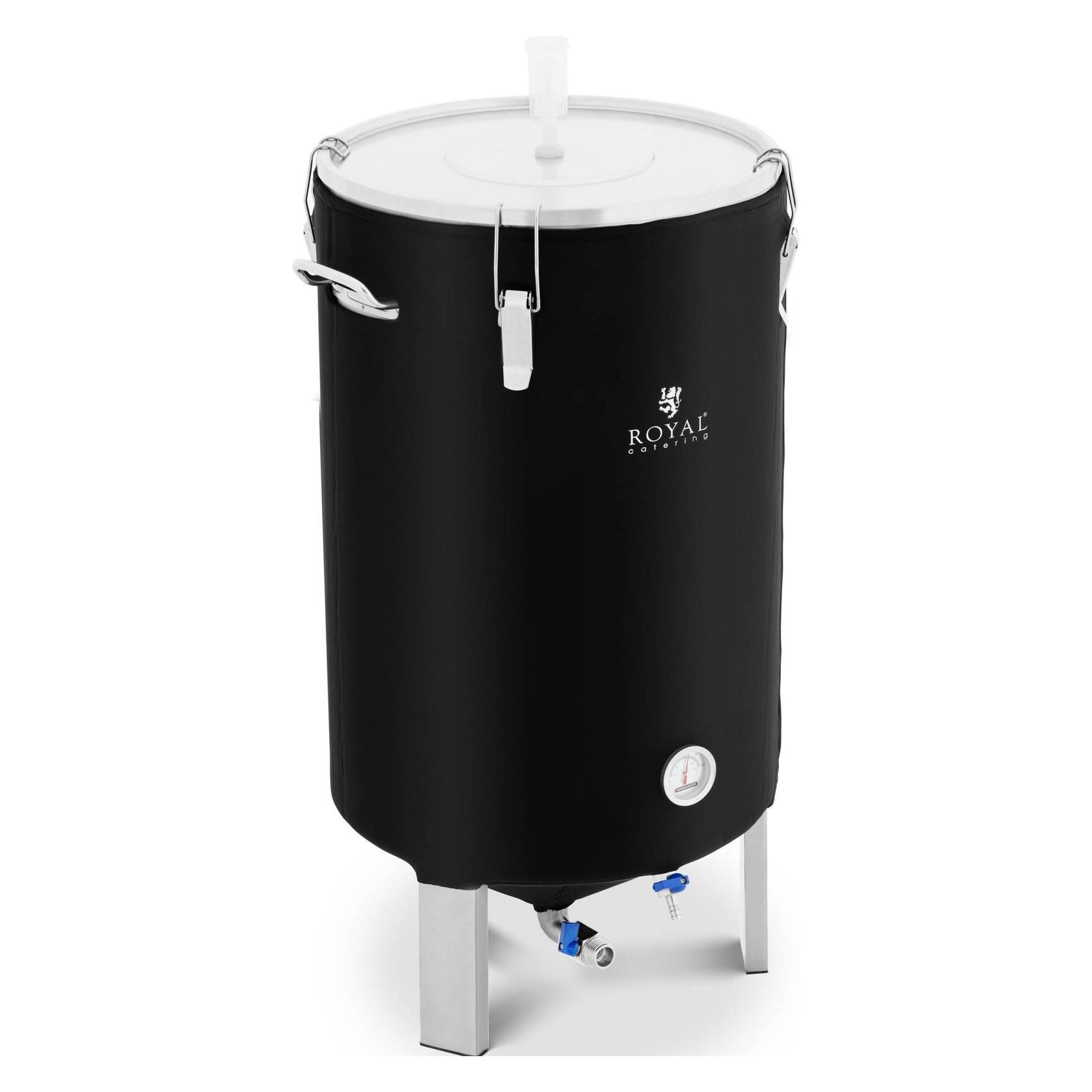Royal Catering Fermenter Edelstahl Fermentierkessel Gärkessel mit Isoliermantel 70 L 0 - 40 °C (RCBM-70ICF)