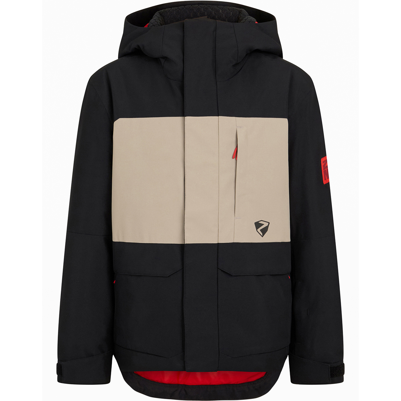 Ziener Kinder Skijacke ALIM sandstone/black - 140