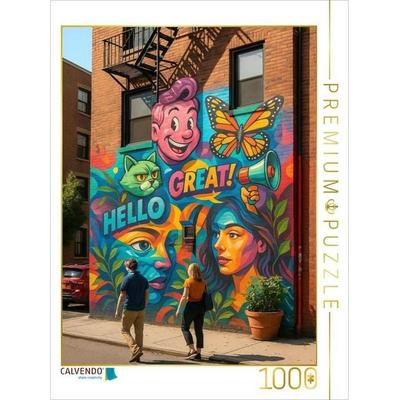 CALVENDO Puzzle Fröhliche Wände - Mural in der Stadt | 1000 Teile Lege-Größe 64x48cm Foto-Puzzle für glückliche Stunden
