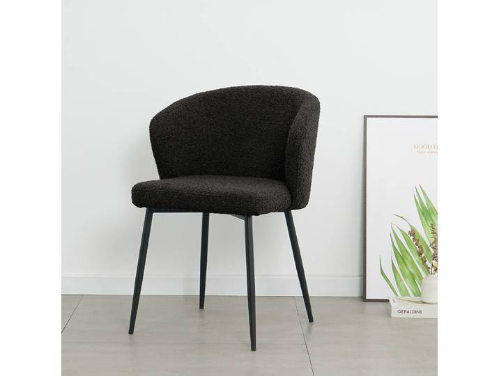 Polsterstuhl MARETH 2er-Set 57 x 80 x 60cm Schwarz/Schwarz