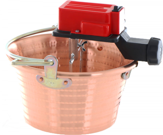 Elektrischer Rührtopf für Polenta NuovaFac Cuoca Automatica aus gehämmertem Kupfer, Flachboden 4L - 5W
