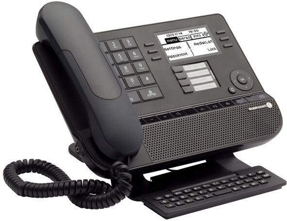 Alcatel Lucent 8028 - Reconditionné Téléphone IP avec fonctions avancées, connexion casque, haut-parleur et clavier alphabétique