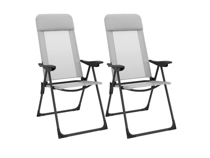 Gartenstuhl LILLIAN 2er Set grau/schwarz