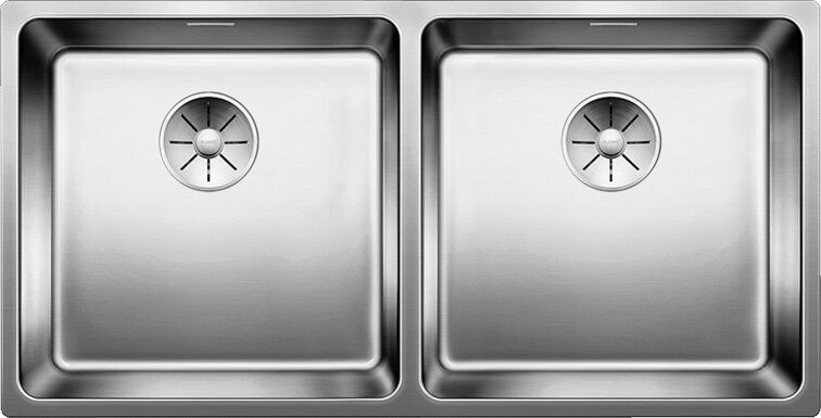 Blanco Andano 400/400-if évier 522985 86,5x40cm, Inox satin de soie, IF rebord plat