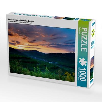 CALVENDO Puzzle Sonnenaufgang über Oberbergen 1000 Teile Puzzle quer | 1000 Teile Lege-Größe 64 × 48 cm Foto-Puzzle für glückliche Stunden