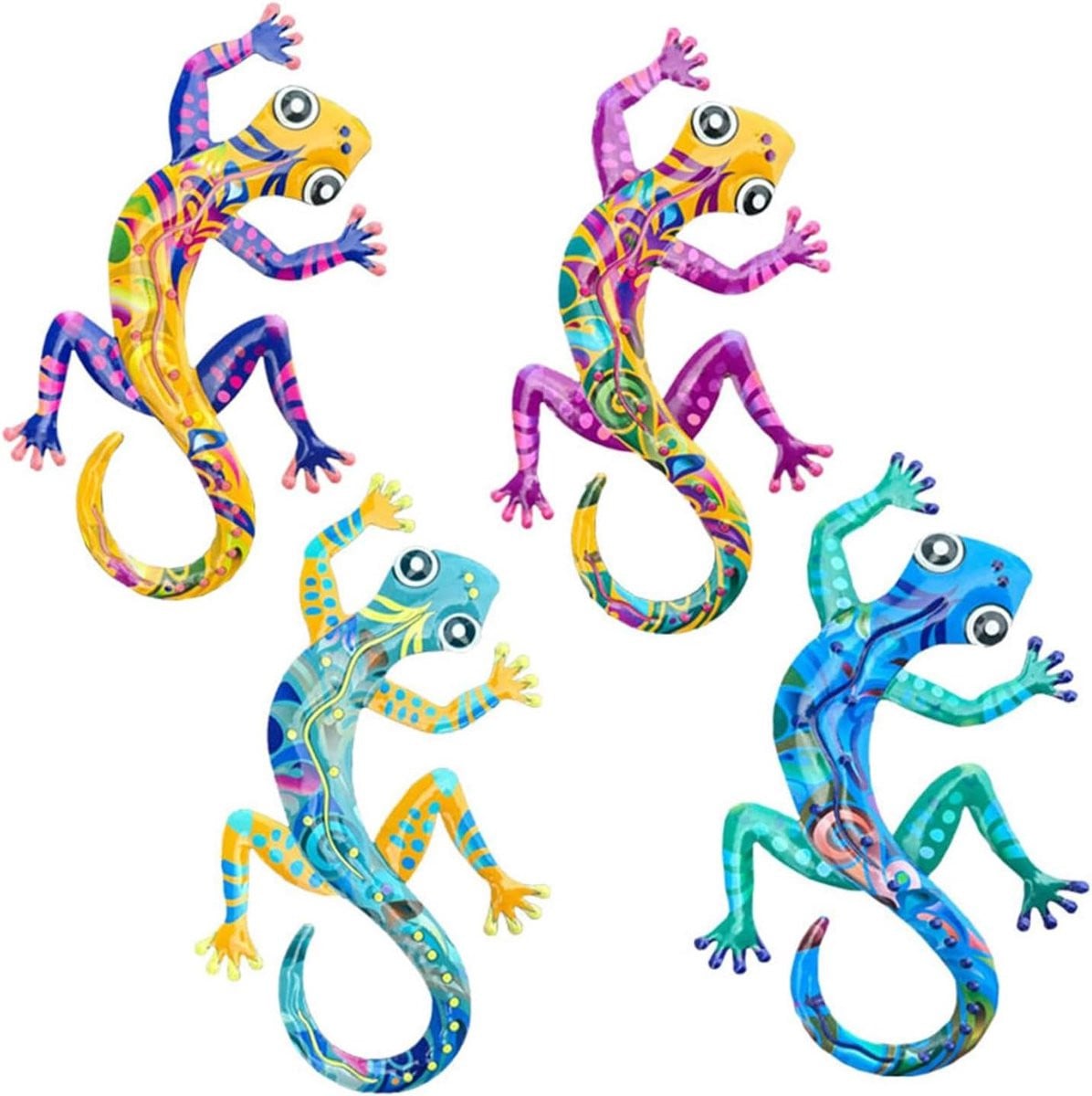 Metalen Muurdecoratie Gekko Hagedis Multicolor B: 31 cm, H: 20 cm
