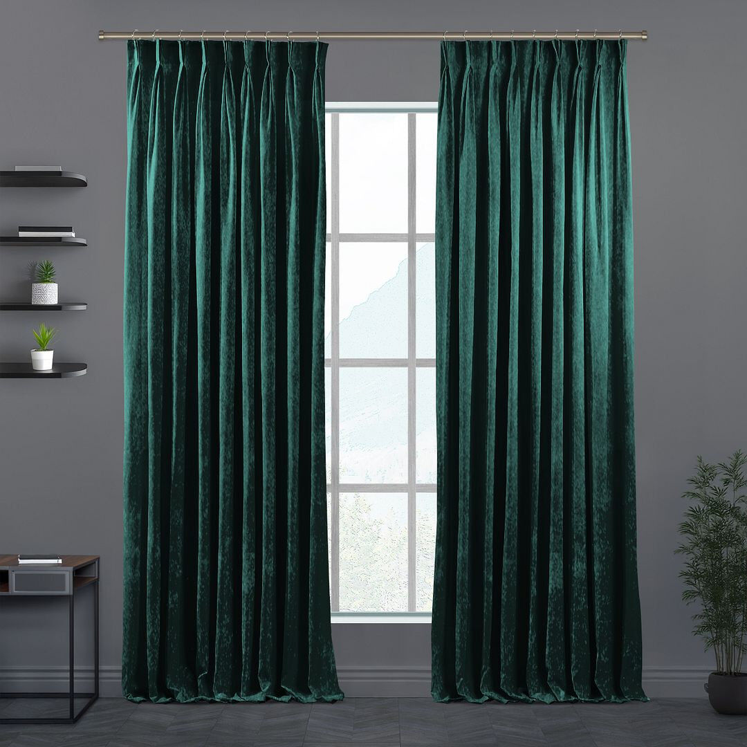 Lilijan Home & Curtain Velvet Single Curtain Panel Emerald 65cm Width x 225cm Drop