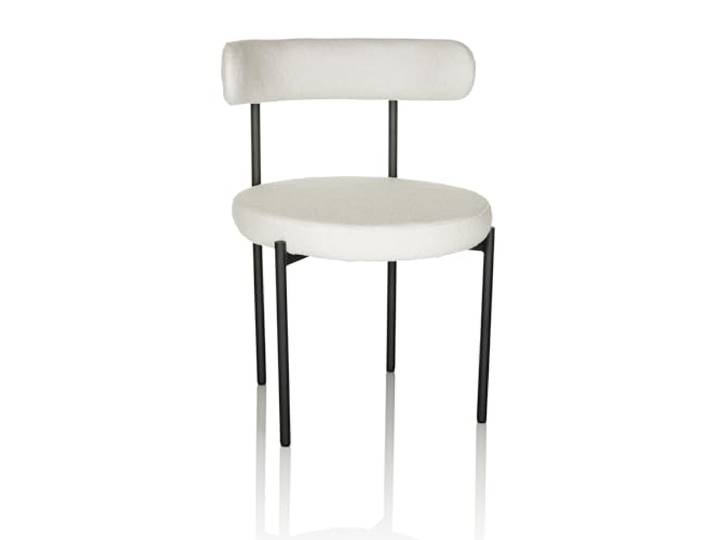 hjh OFFICE Chaise rembourrée TEDIO Chaise de Salle à Manger rembourrée\, Chaise avec Tissu Teddy et Pieds en métal\, Blanc 719243
